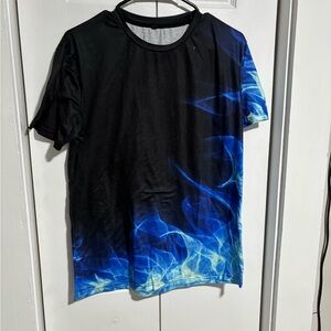 Men's Black and Blue Graphic T-Shirt